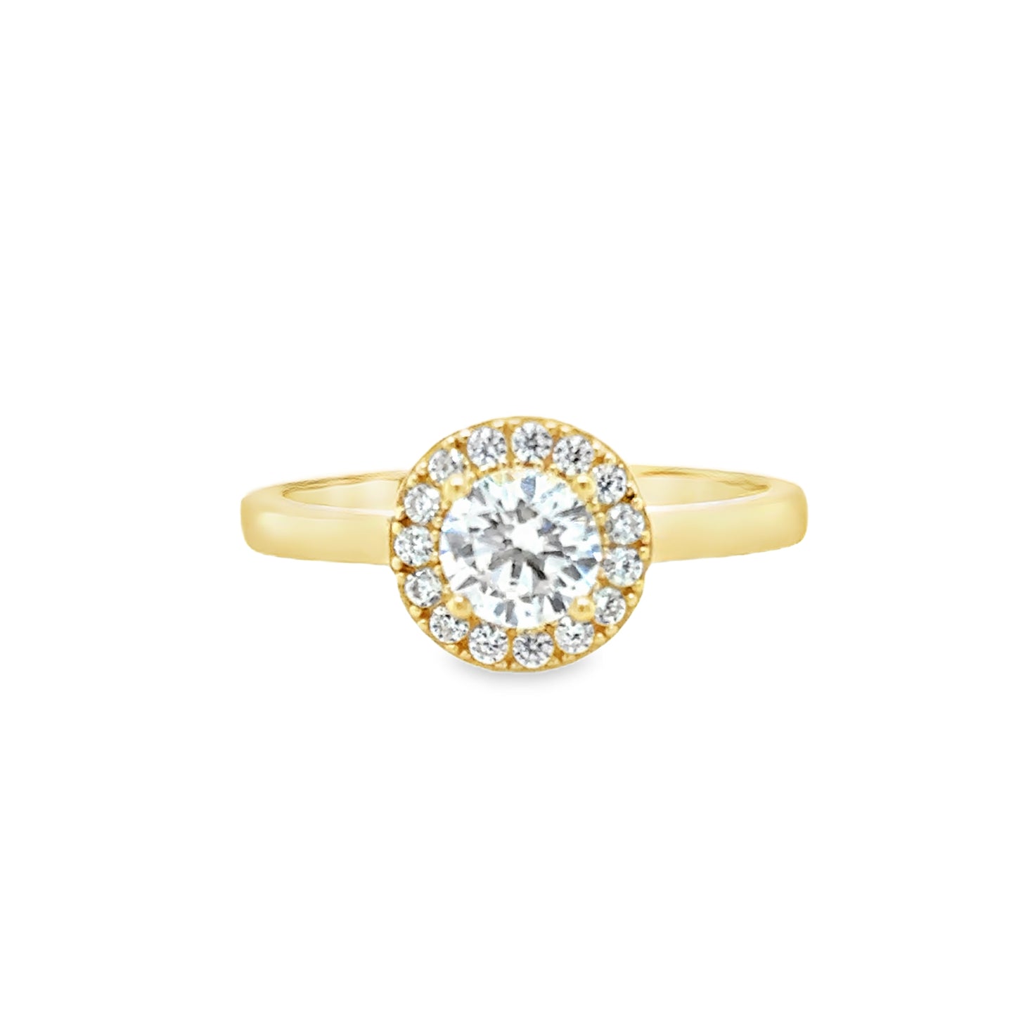 9ct Cubic Zirconia Round Halo Ring