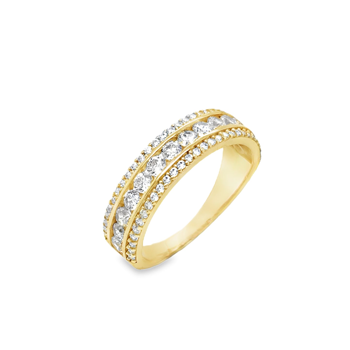 9ct Cubic Zirconia 3 Row Dress Ring