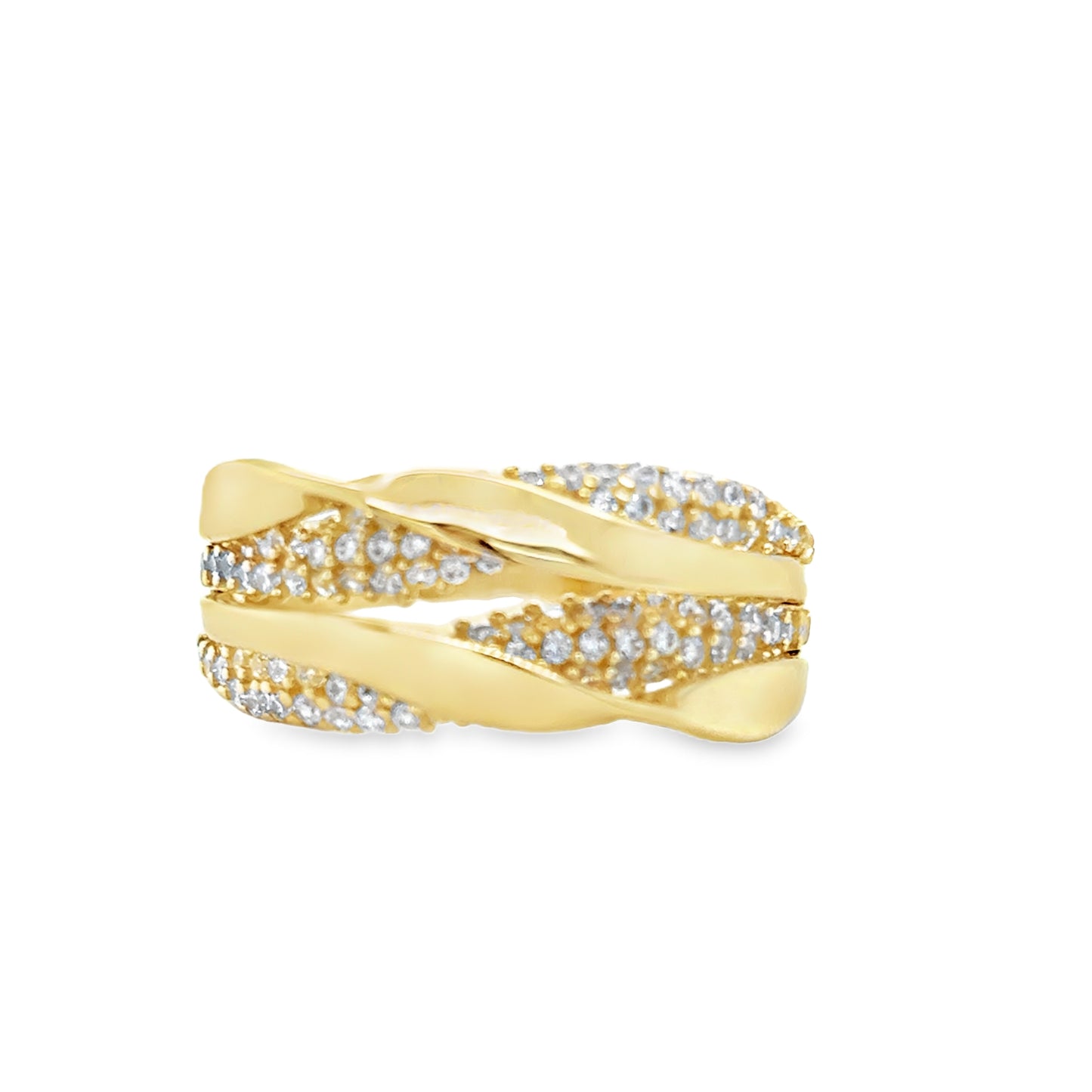 9ct Cubic Zirconia Polished & Pave Wrap Ring