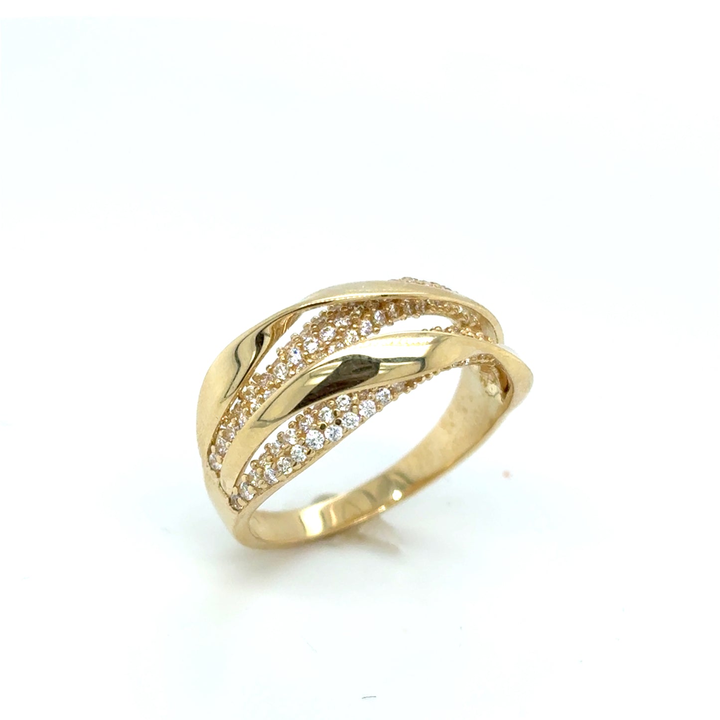9ct Cubic Zirconia Polished & Pave Wrap Ring