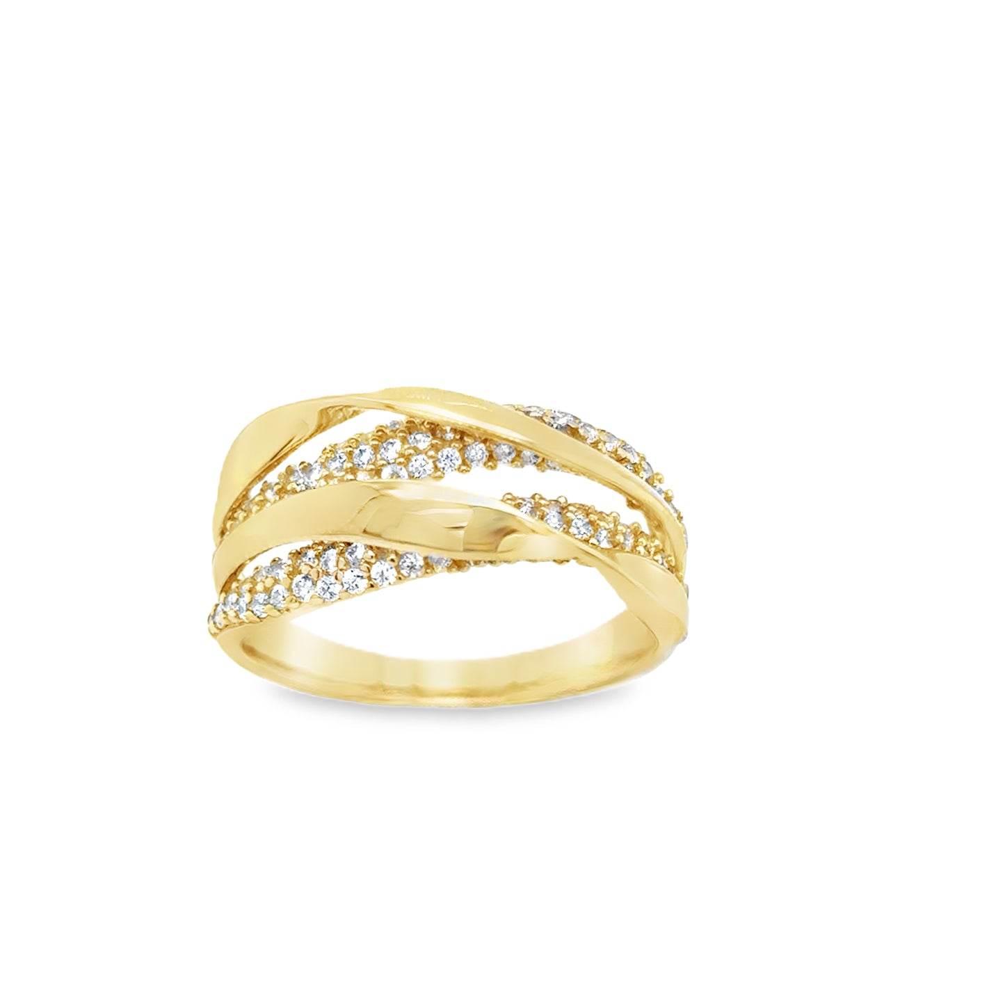 9ct Cubic Zirconia Polished & Pave Wrap Ring