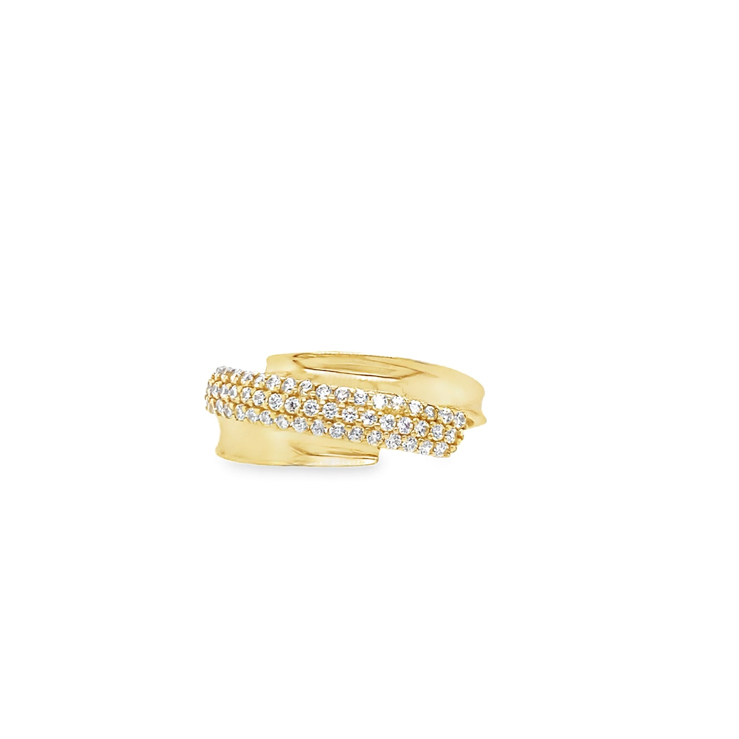 9ct Cubic Zirconia Polished & Pave Wrap Ring