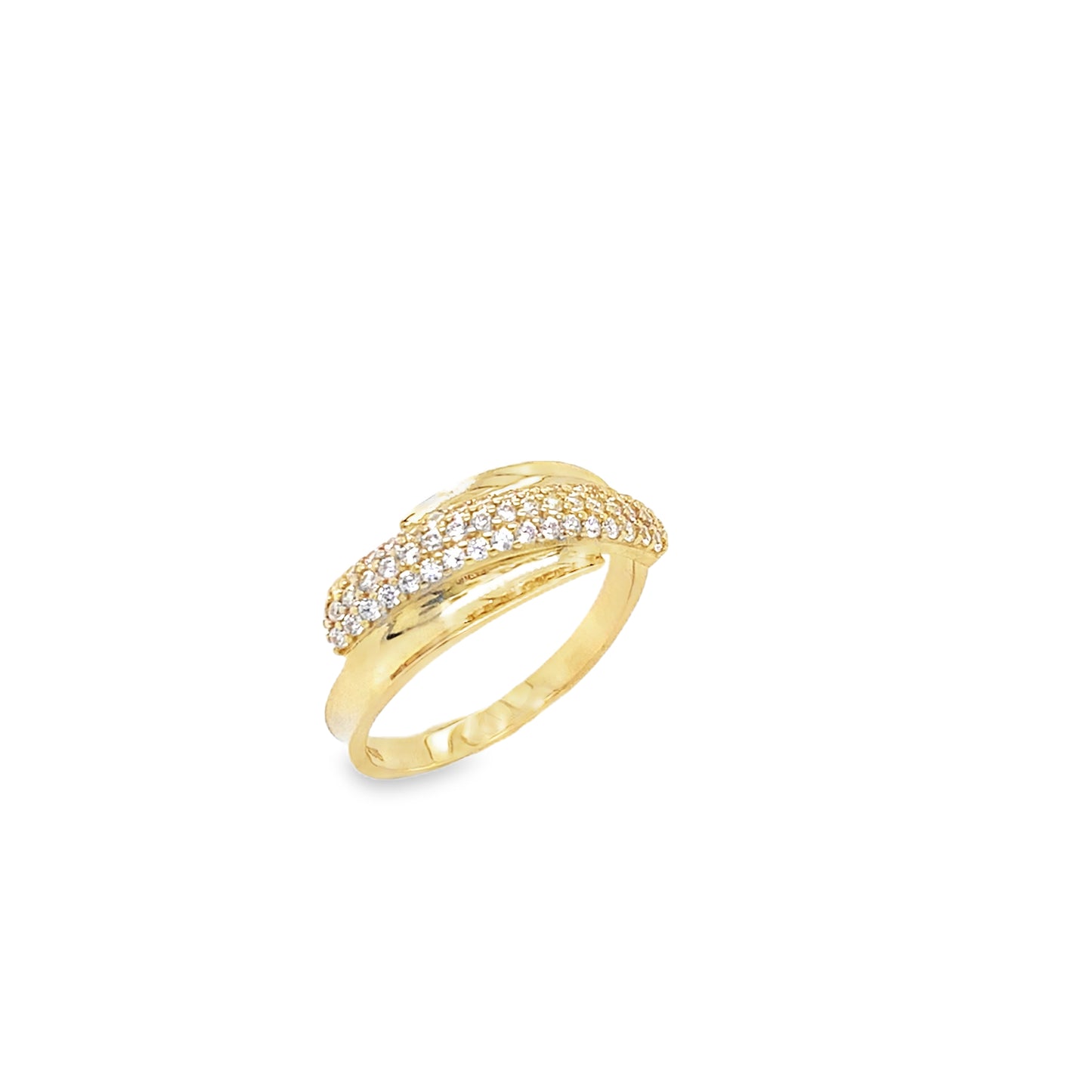 9ct Cubic Zirconia Polished & Pave Wrap Ring