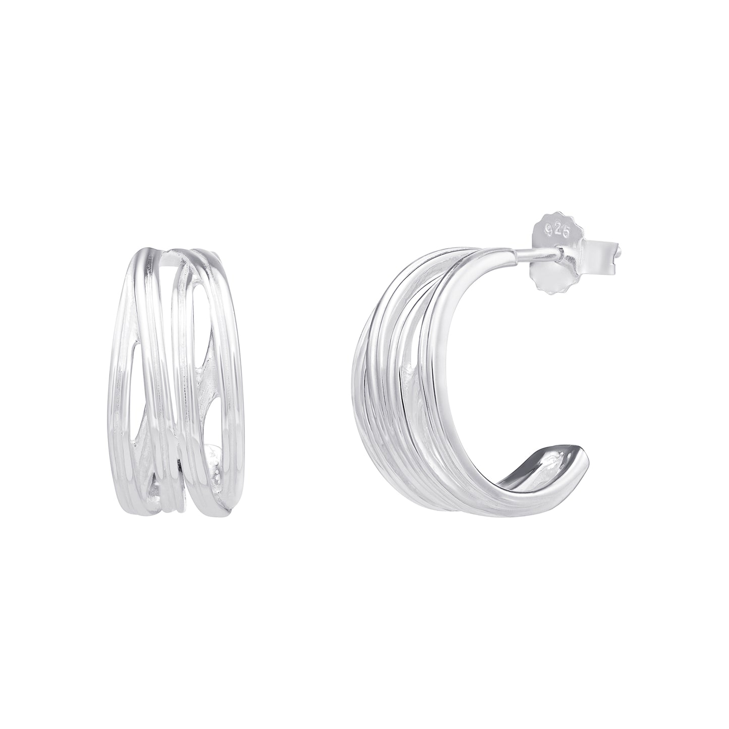 Sterling Silver Twisted Hoop Earring