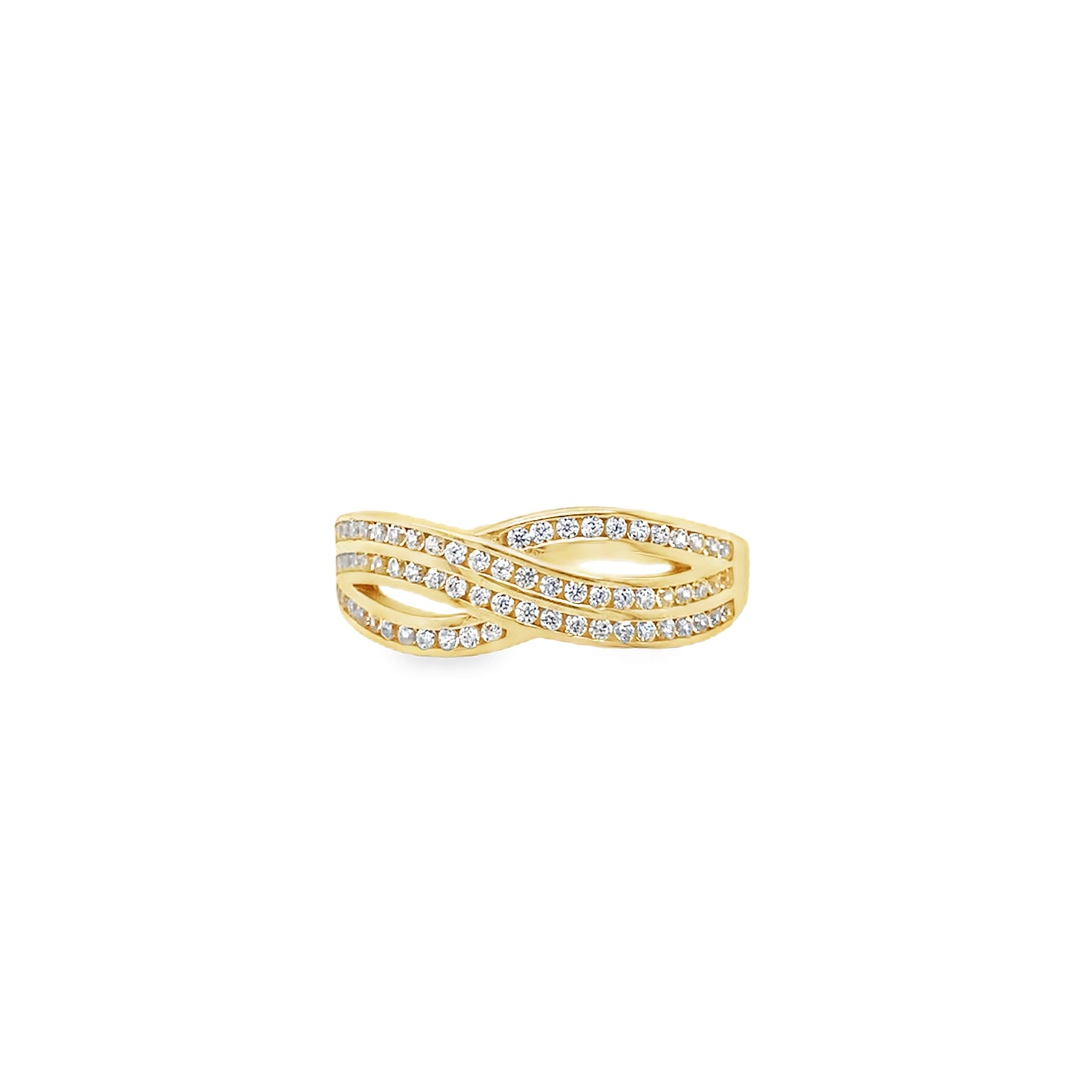 9ct Cubic Zirconia Channel Set Open Wrap Ring