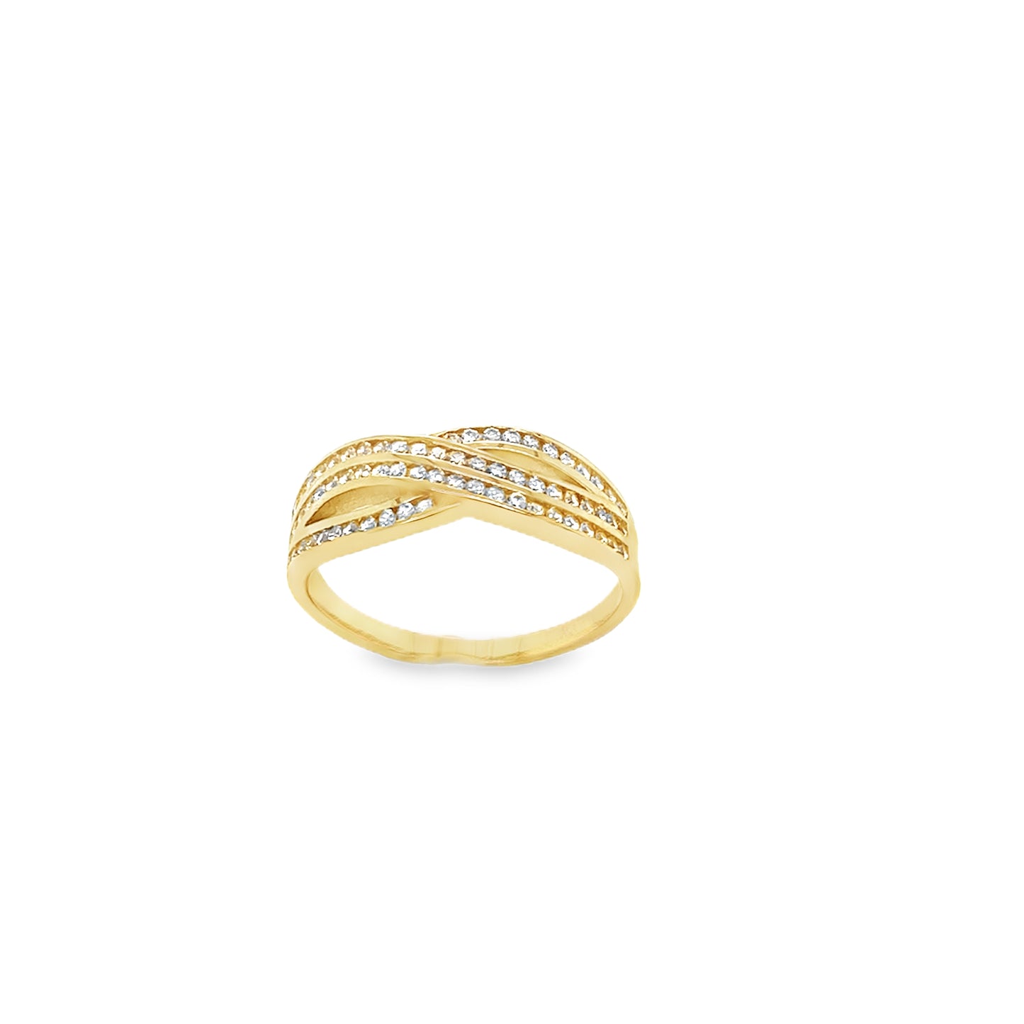 9ct Cubic Zirconia Channel Set Open Wrap Ring