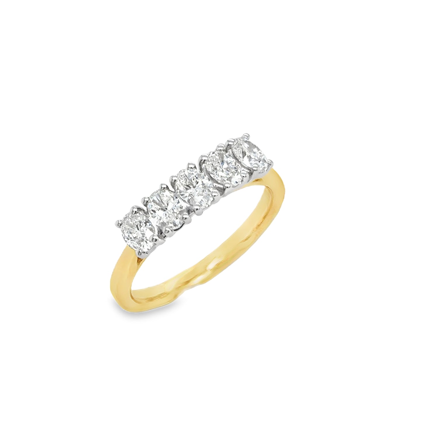 18ct 5 Stone Oval Eternity Diamond Ring .75ct