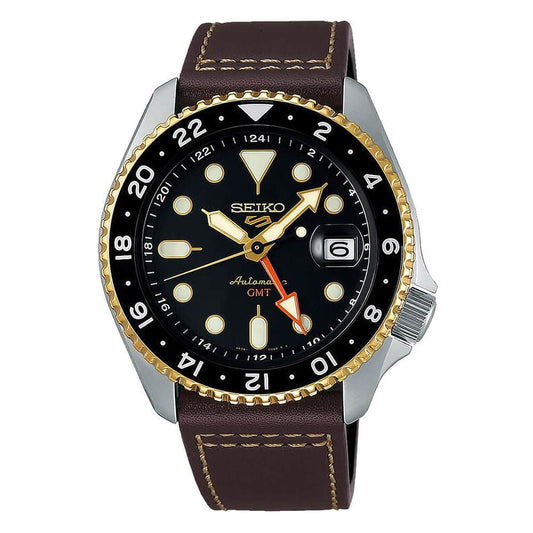 Gents Seiko 5 Sports SKX GMT Mocha Black Dial