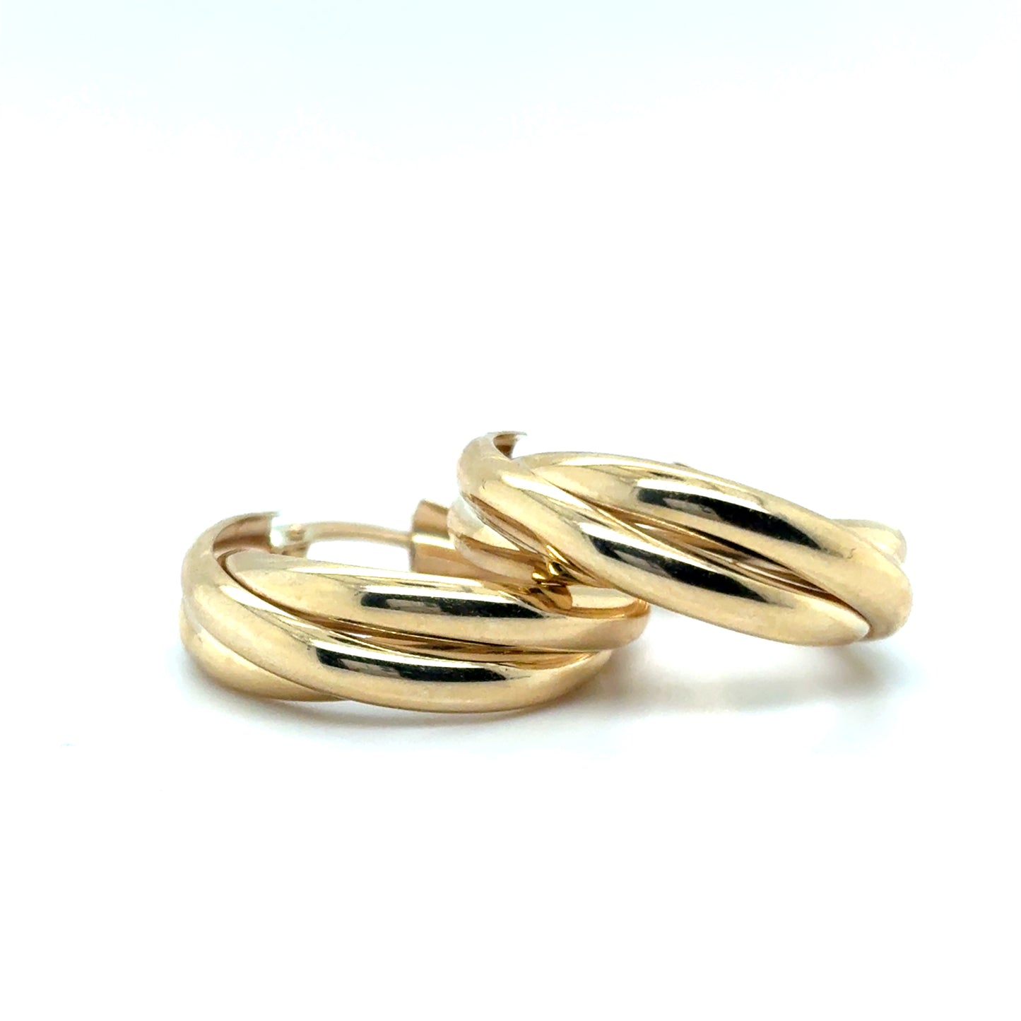 9ct Yellow Gold Twist Hoop Earrings