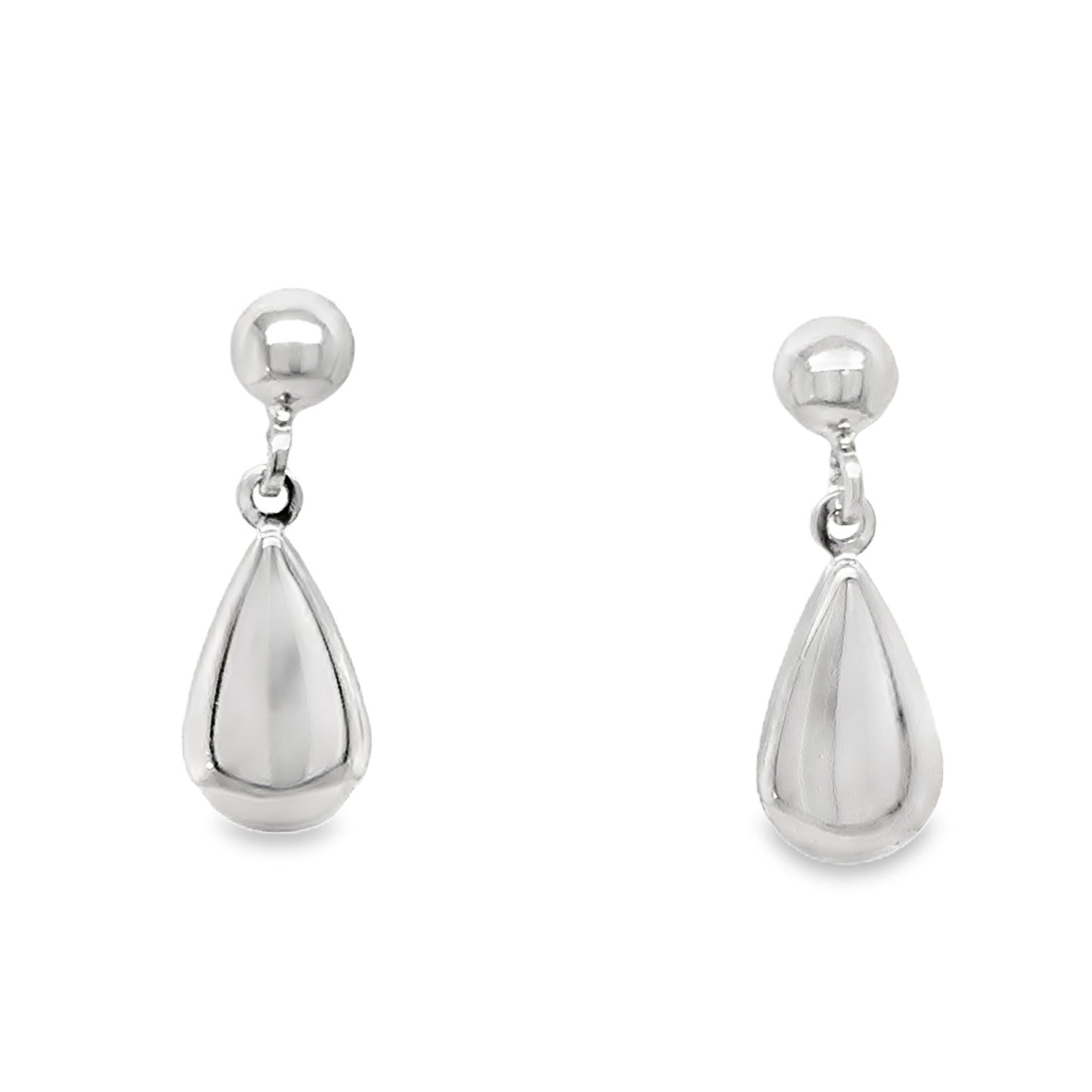 9ct White Gold Teardrop Earrings