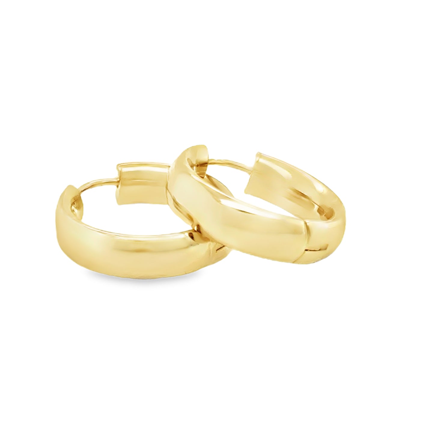 9ct Yellow Gold Flat Huggy Hoop Earrings