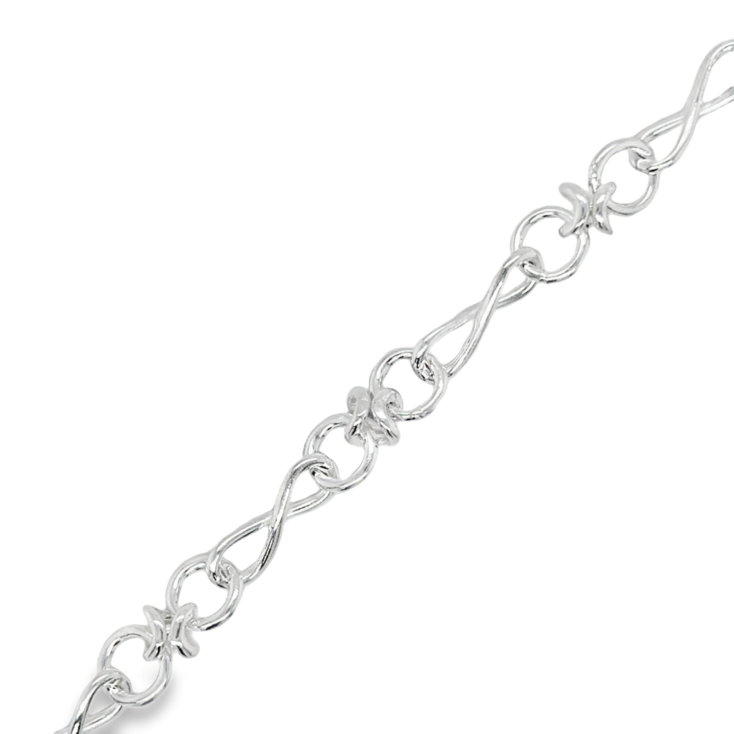 Sterling Silver Infinity Link Bracelet 7.5"
