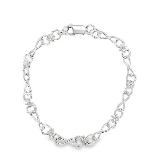 Sterling Silver Infinity Link Bracelet 7.5"