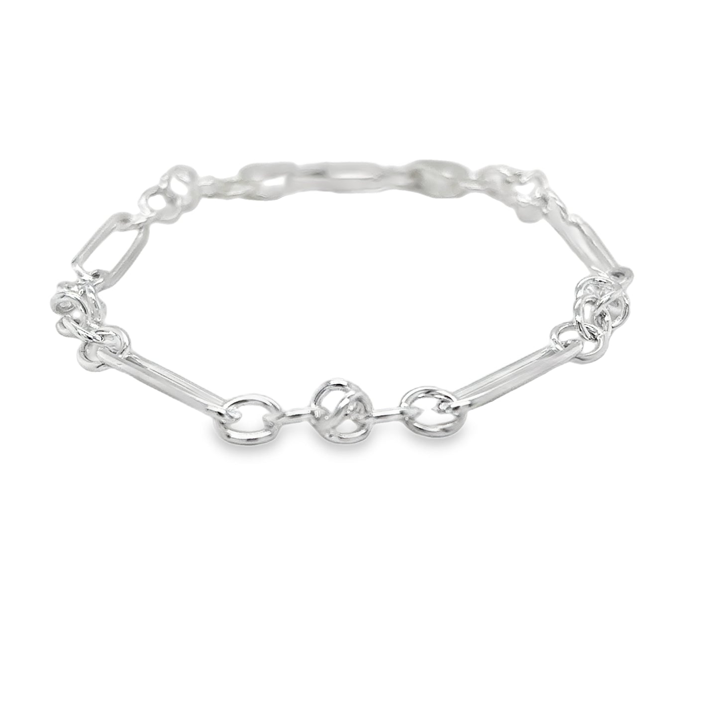 Sterling Silver Long Oval Link Bracelet 7.5"