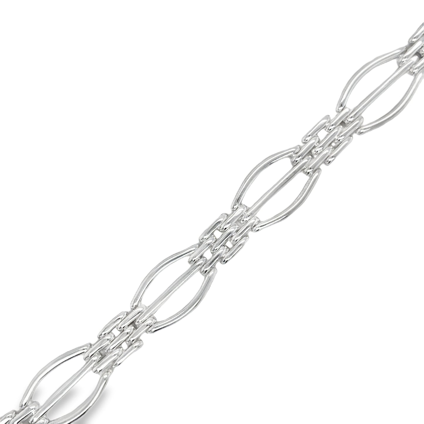 Sterling Silver Curved Gate Bracelet 7.5"