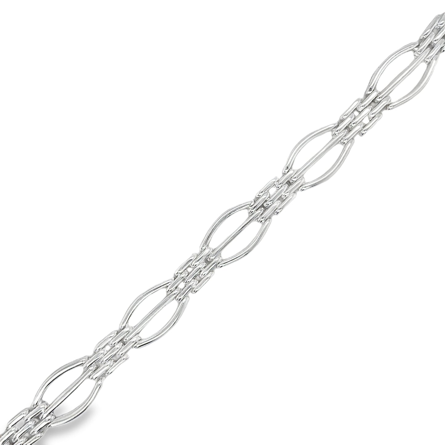 Sterling Silver Curved Gate Bracelet 7.5"