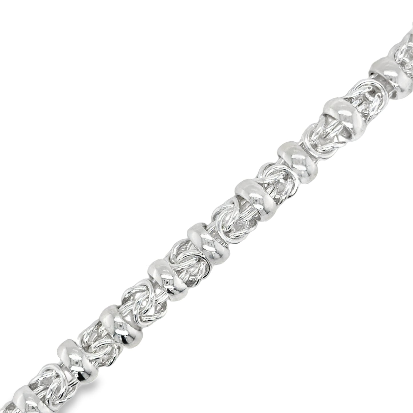 Sterling Silver Byzantine Link Bracelet 7.5"