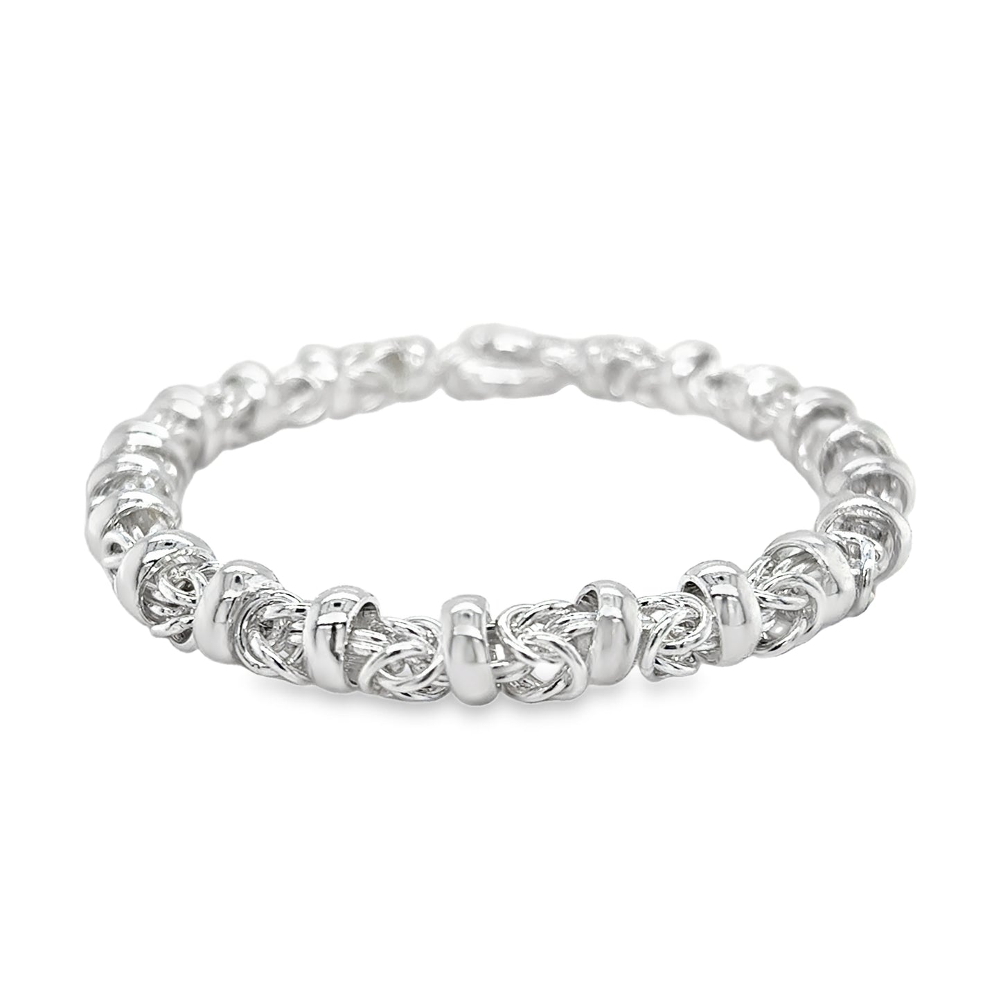 Sterling Silver Byzantine Link Bracelet 7.5"