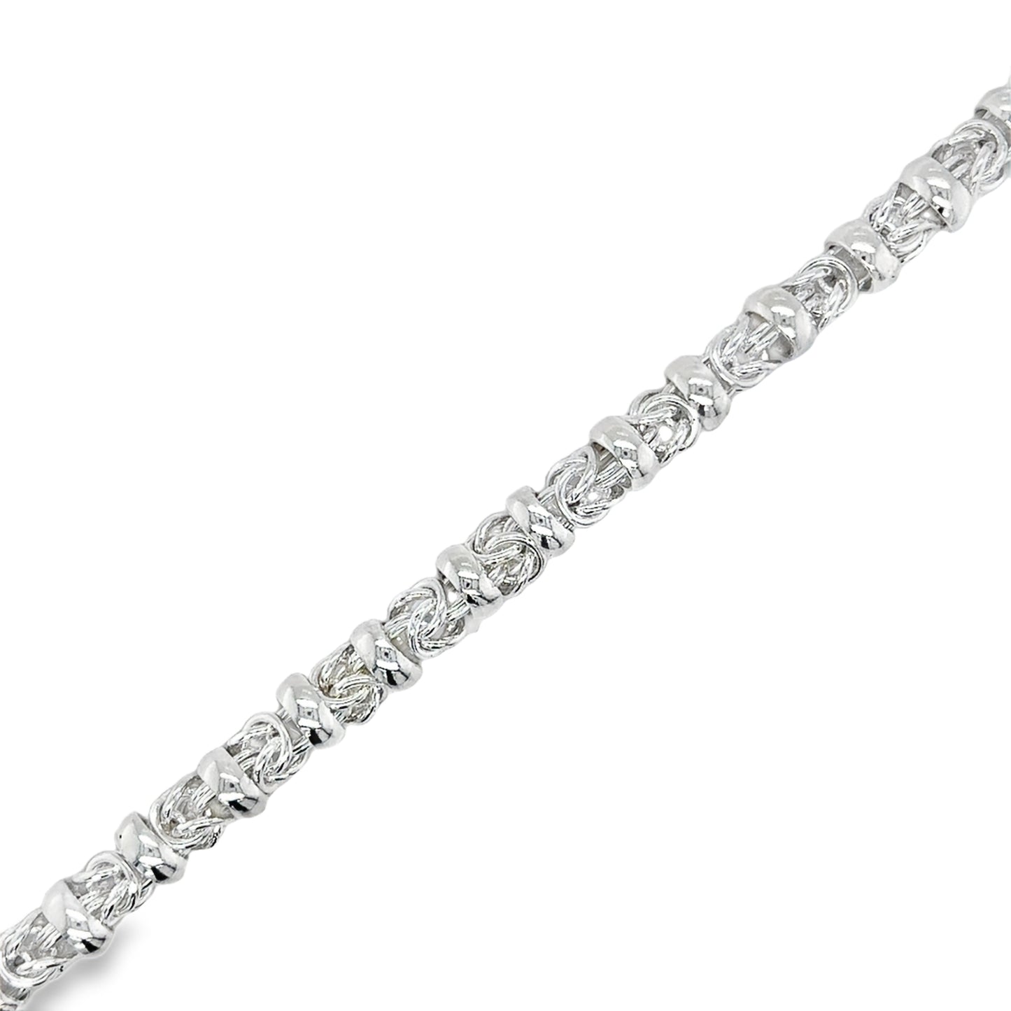 Sterling Silver Byzantine Link Bracelet 7.5"