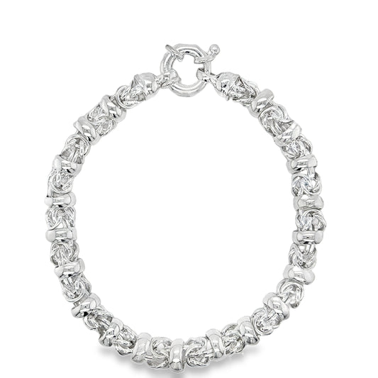 Sterling Silver Byzantine Link Bracelet 7.5"