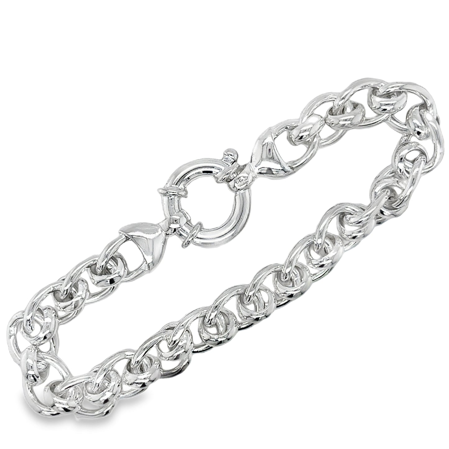 Sterling Silver Rollerball Curb Bracelet 7.5"