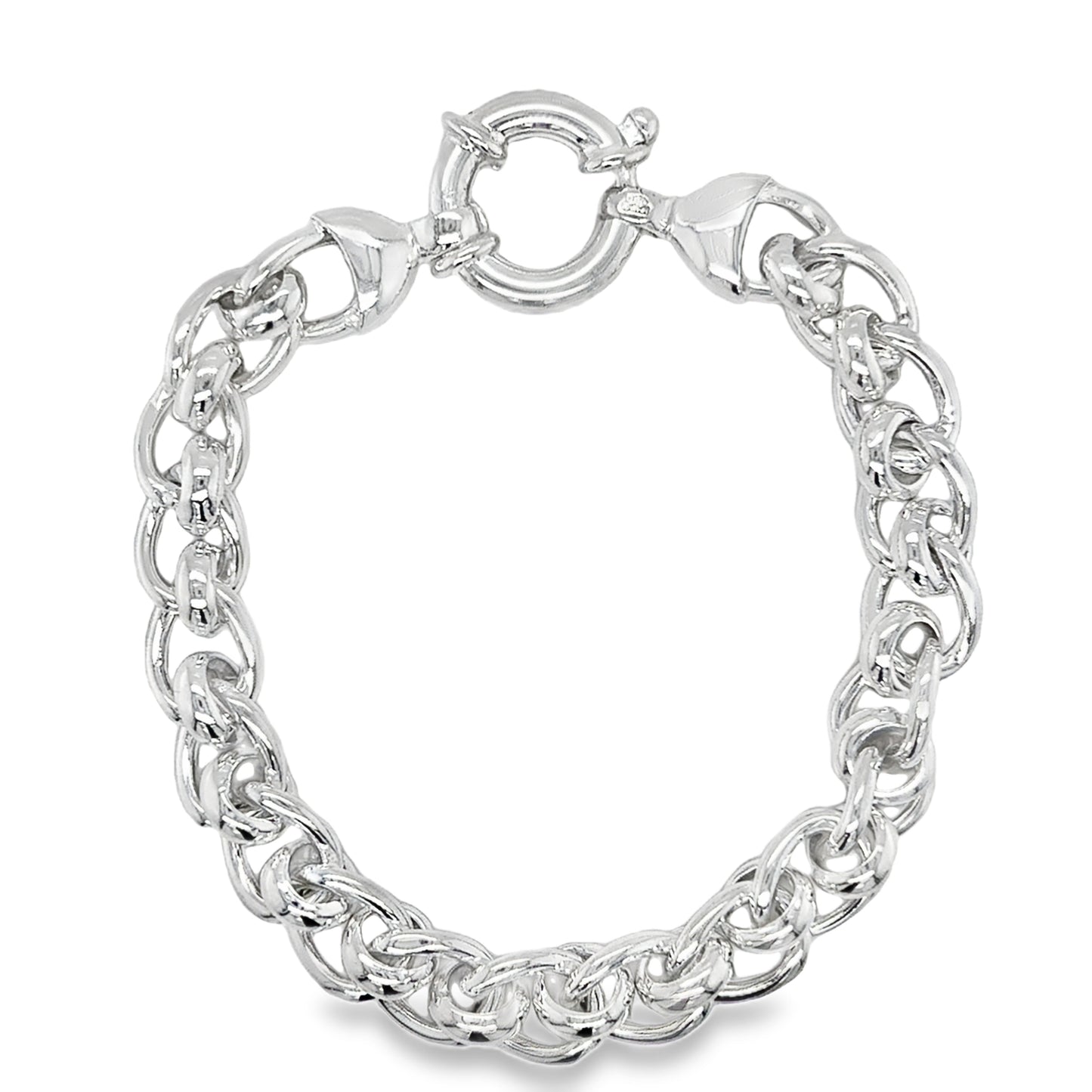 Sterling Silver Rollerball Curb Bracelet 7.5"