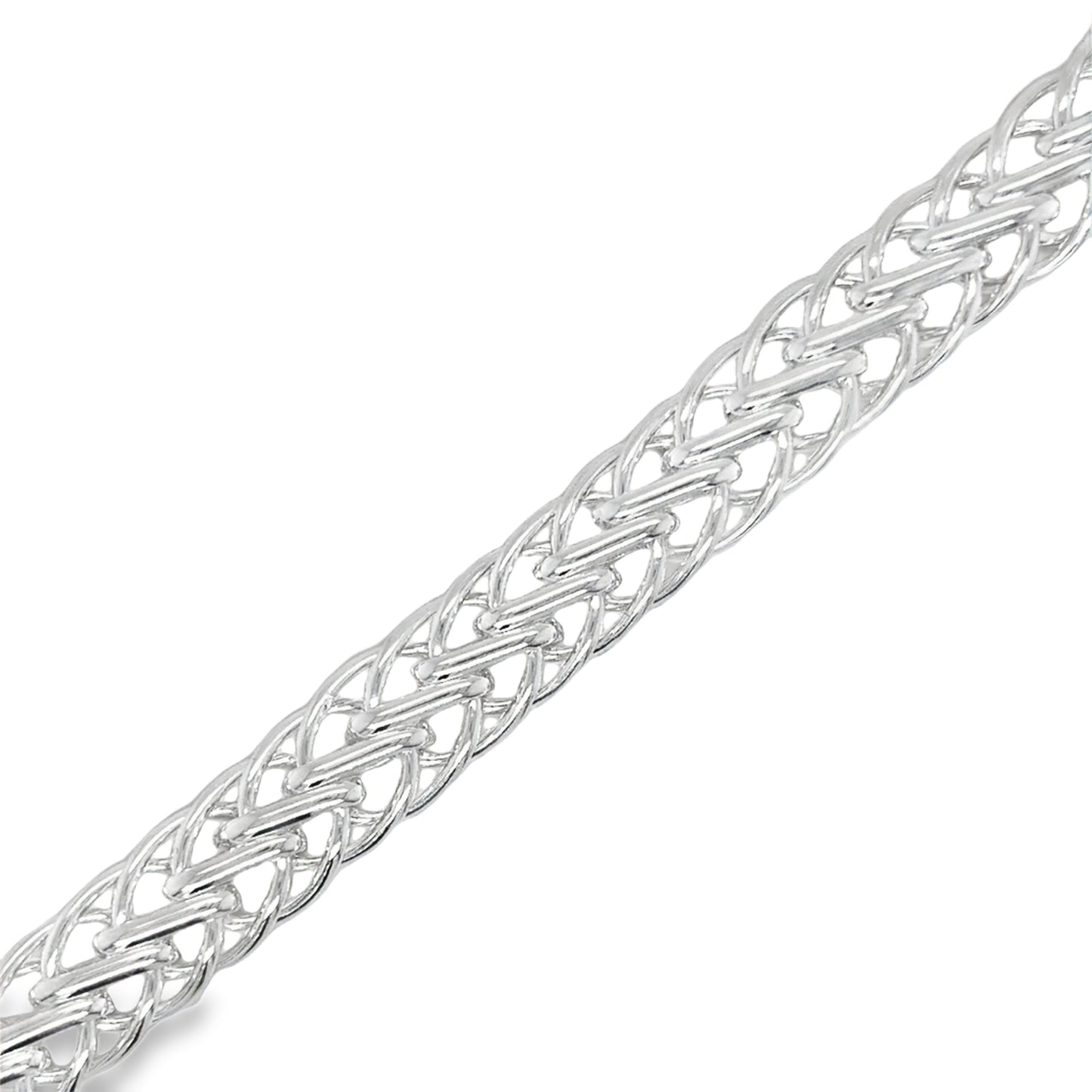 Sterling Silver Flat Spiga Bolt Ring Bracelet 8"