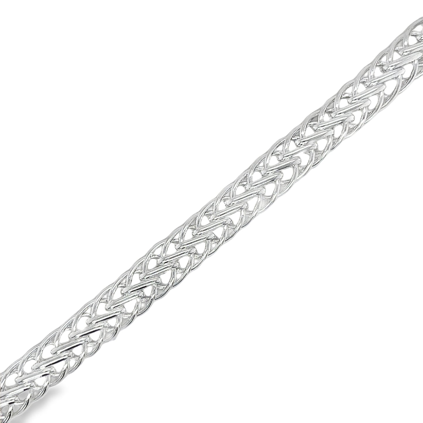 Sterling Silver Flat Spiga Bolt Ring Bracelet 8"