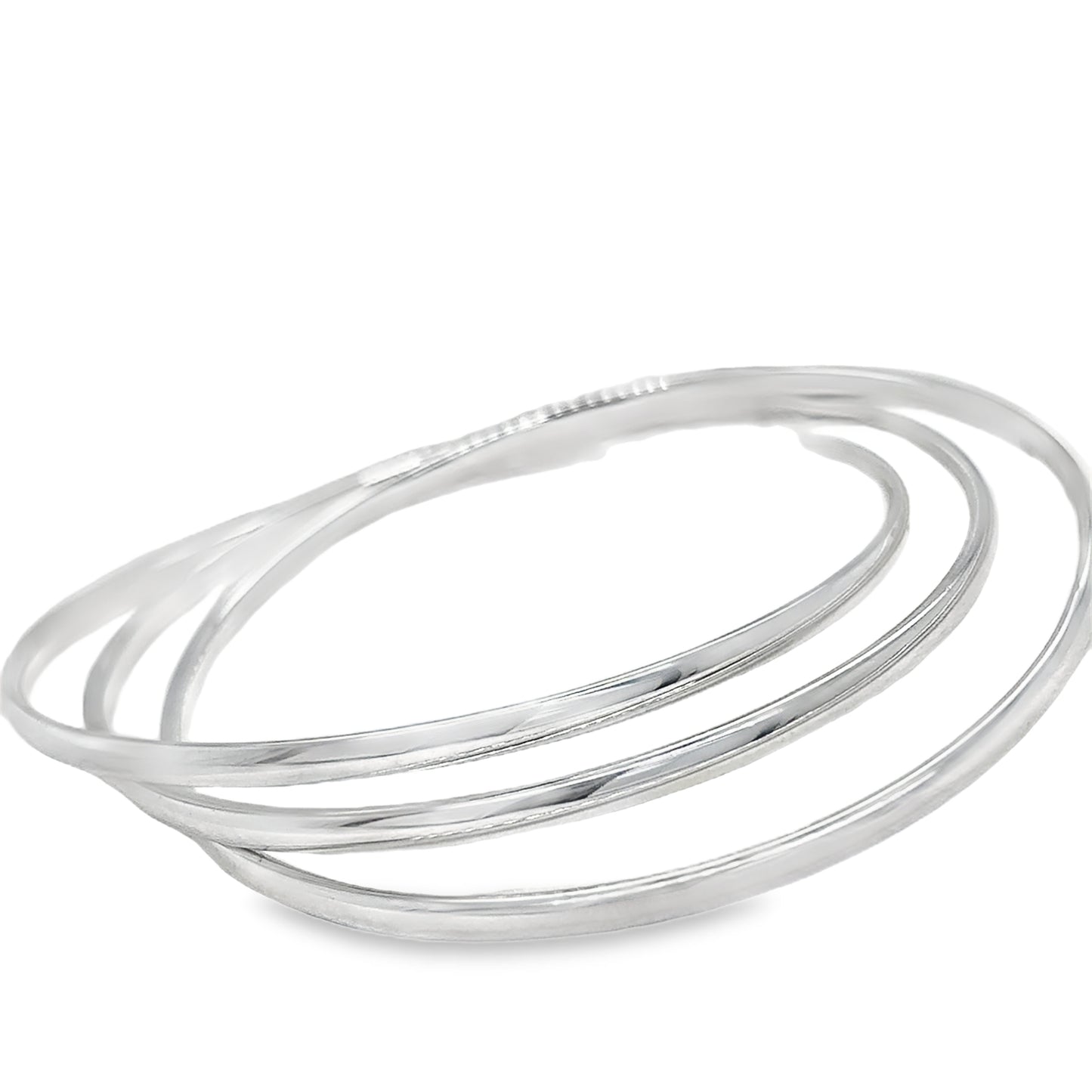 Sterling Silver Three Row Bangle