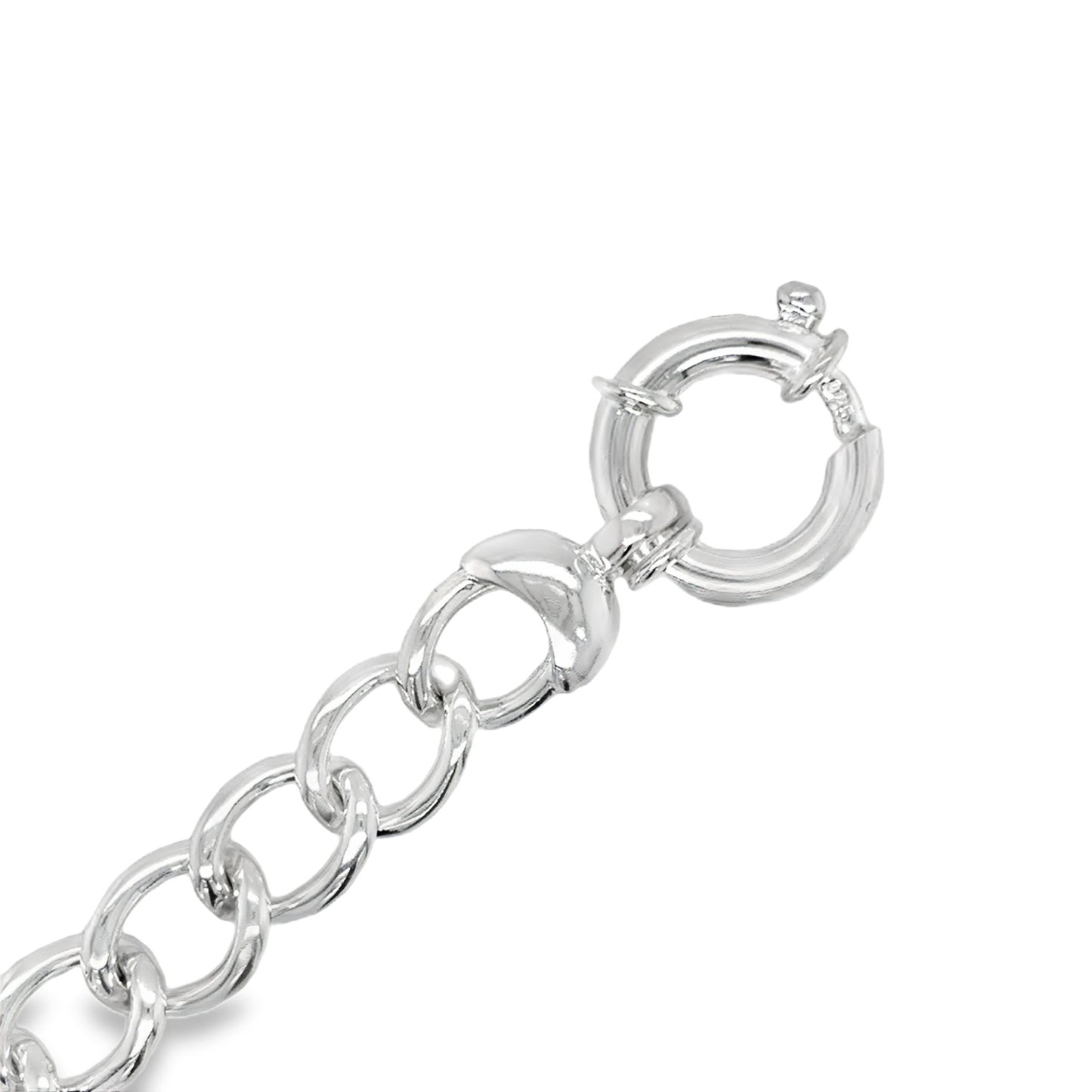 Sterling Silver Curb Bracelet with Bolt Ring 8"