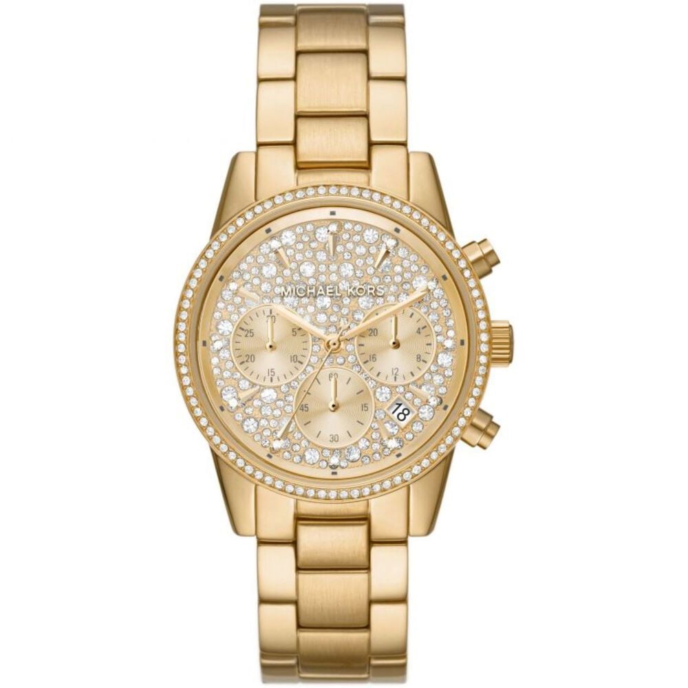 Ladies Rolled Gold Michael Kors Ritz Pave Watch