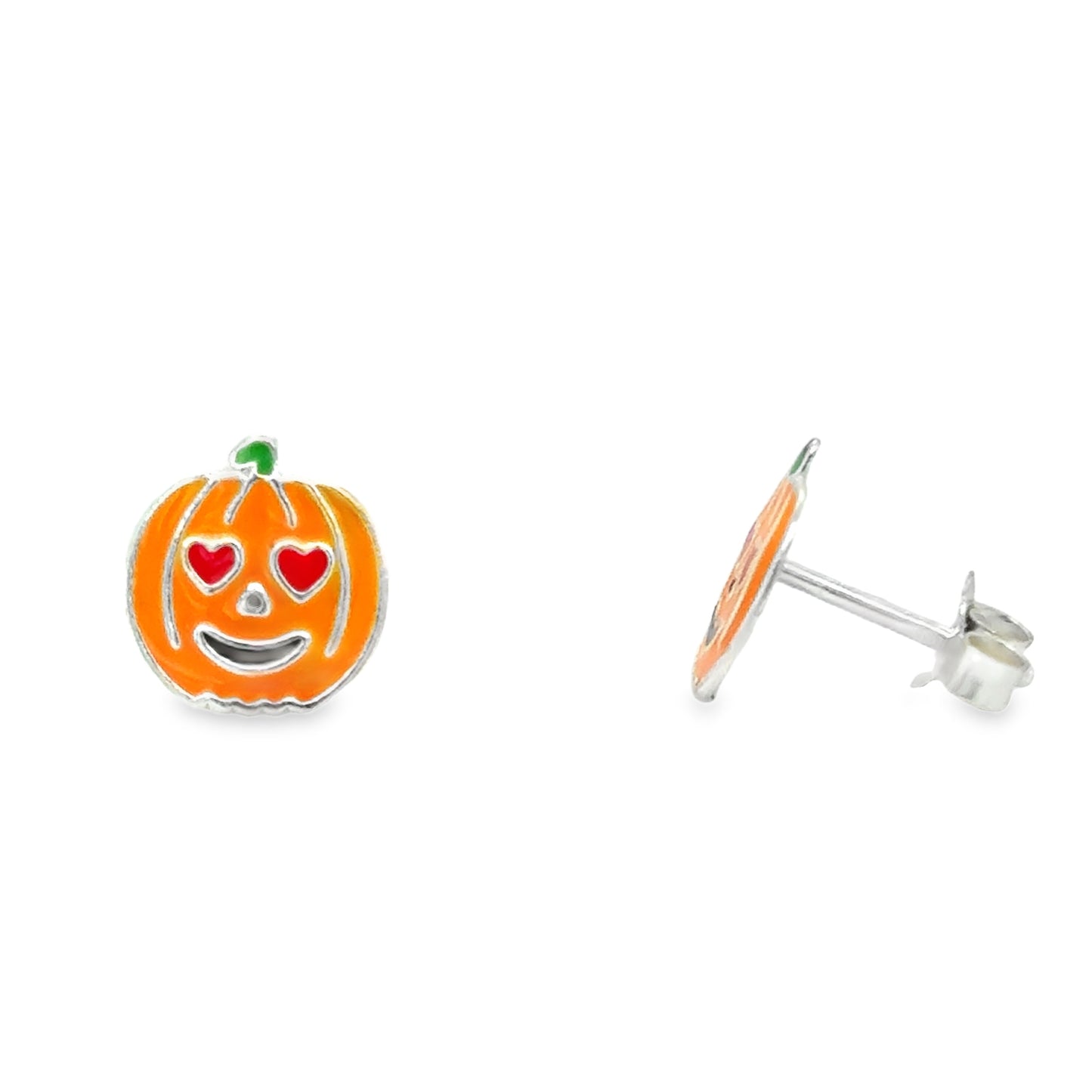 Sterling Silver Pumpkin Earrings