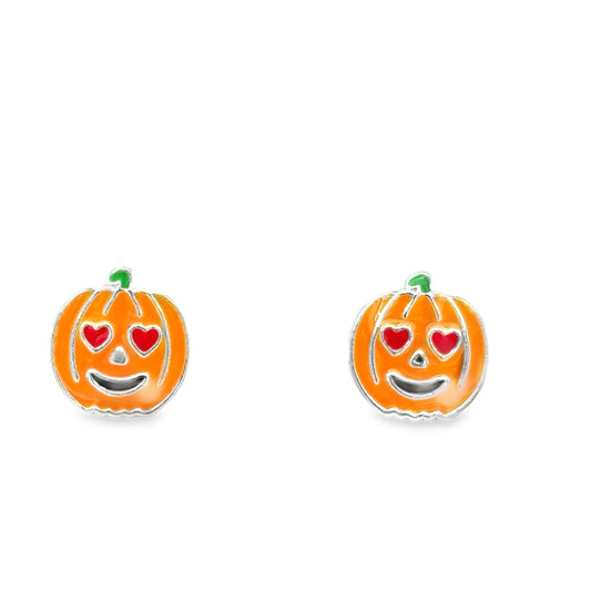 Sterling Silver Pumpkin Earrings