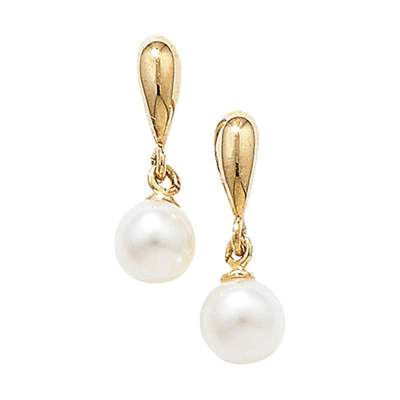 9ct Yellow Gold Pearl Drop Earring