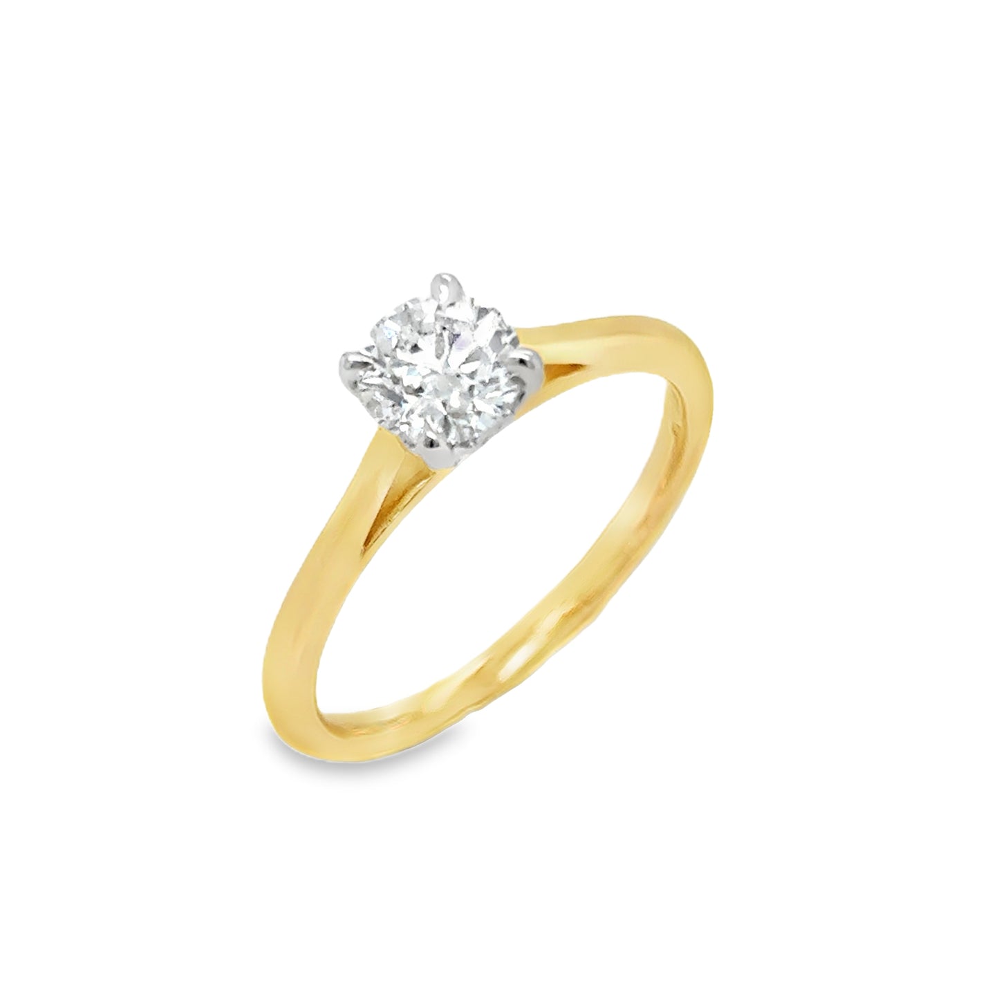 9ct Yellow Gold Round Brilliant Solitaire Diamond .60ct