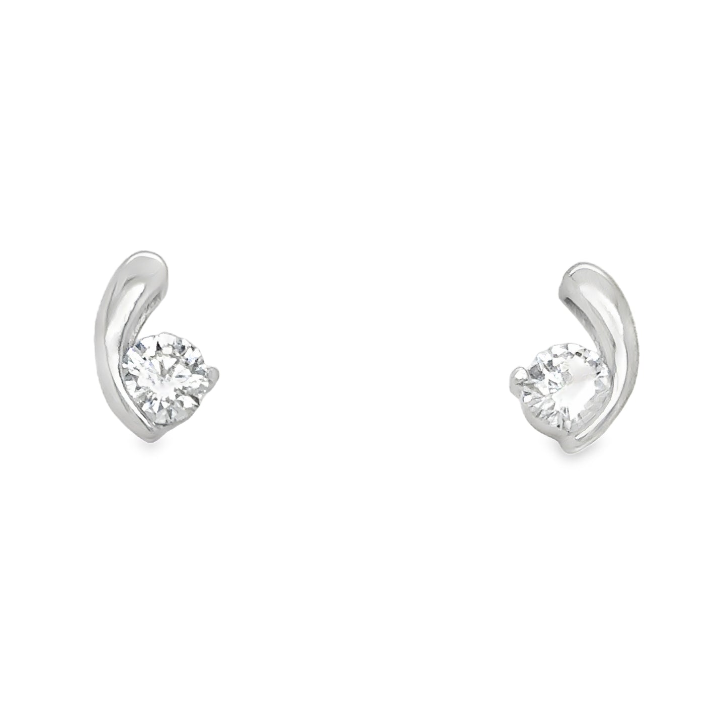 Sterling Silver CZ Swirl Pendant and Earring Set