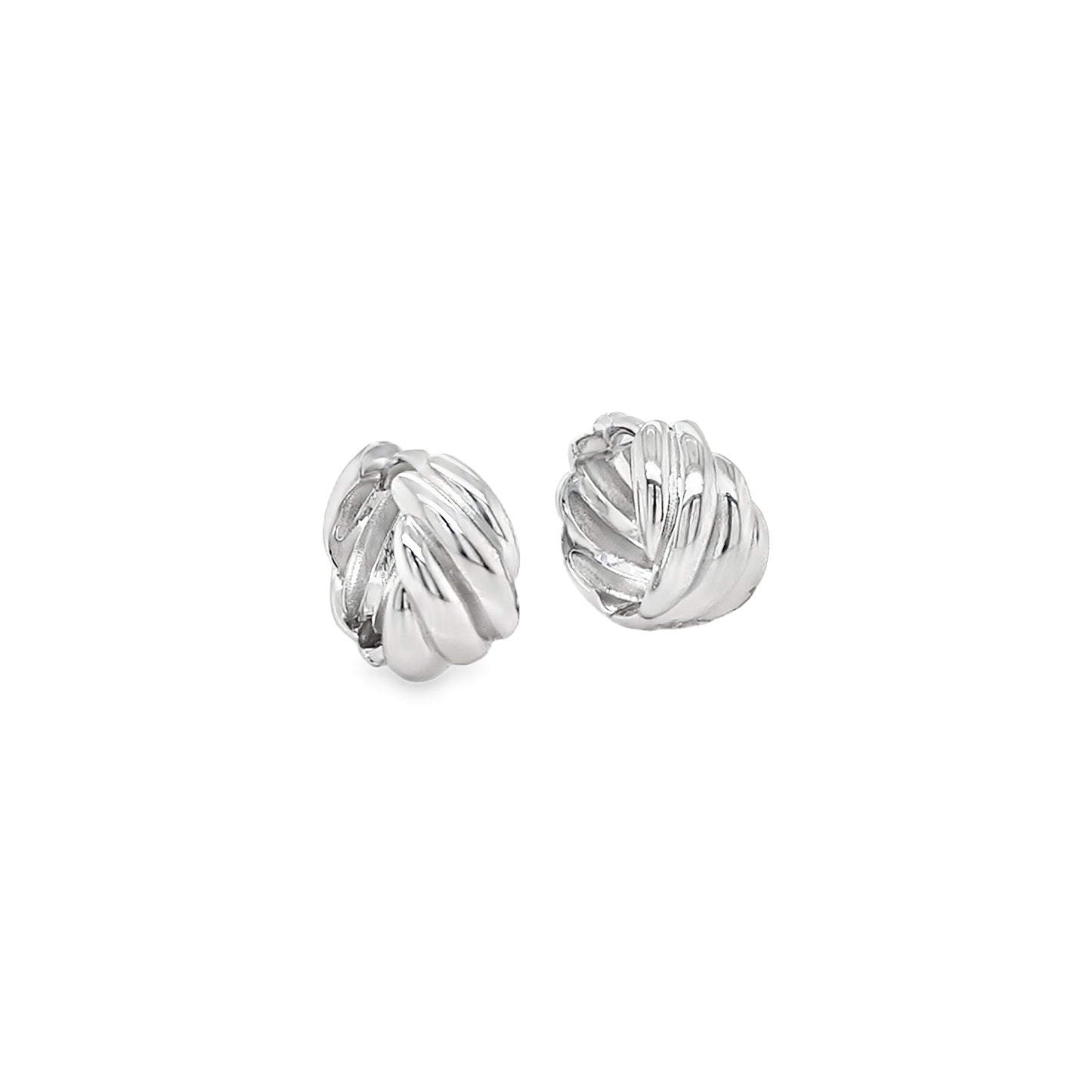 Sterling Silver Polished Twist Huggie Earrings