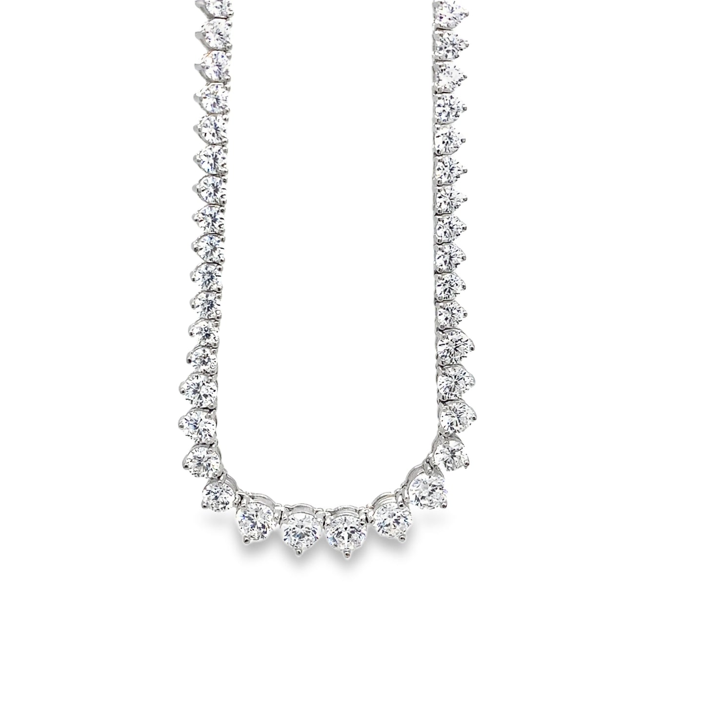 Sterling Silver 4mm - 6mm Graduated Tennis Necklet