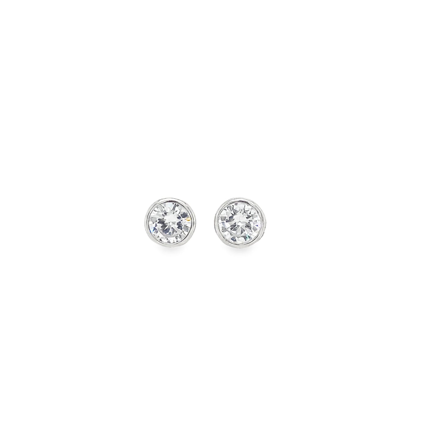 Sterling Silver 7mm CZ Stud Earrings