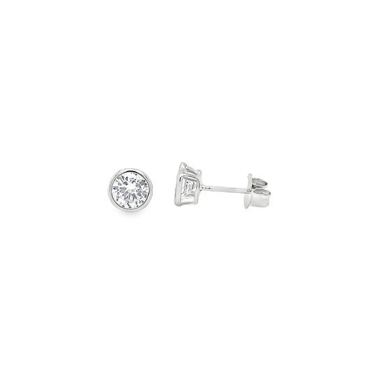Sterling Silver 7mm CZ Stud Earrings
