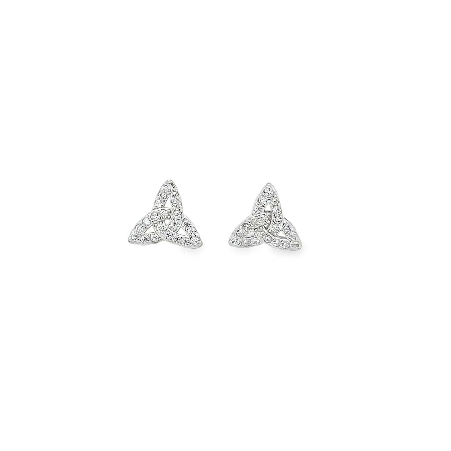 Sterling Silver CZ Celtic Knot Stud Earrings