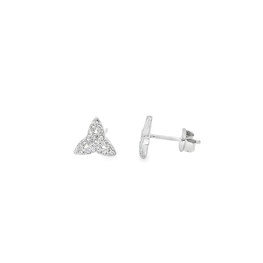 Sterling Silver CZ Celtic Knot Stud Earrings
