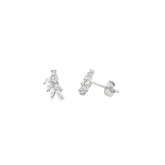 Sterling Silver CZ Marquise Climber Earrings