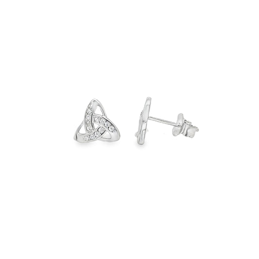 Sterling Slver CZ Celtic Knot Earring
