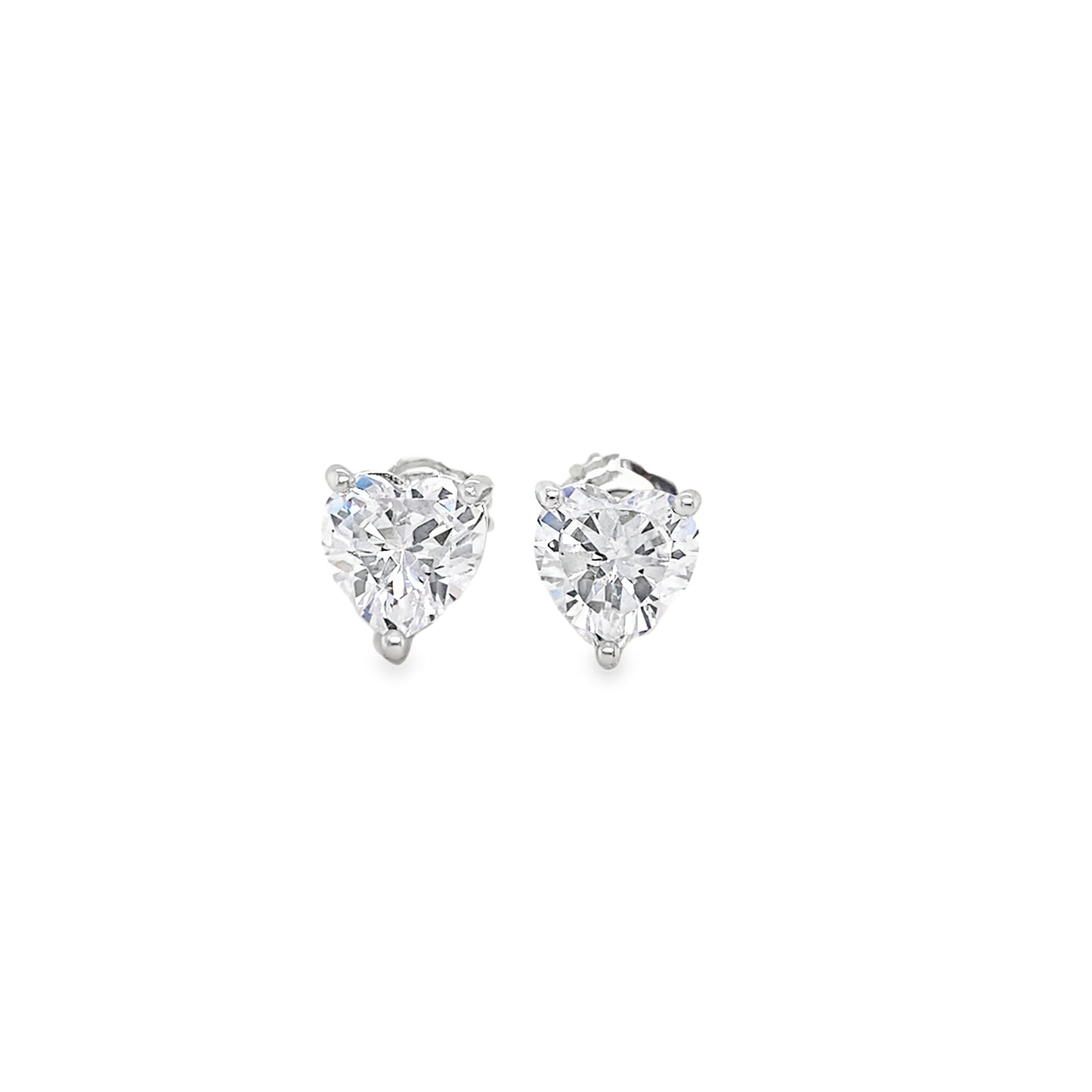 Sterling Silver CZ Heart Stud Earring