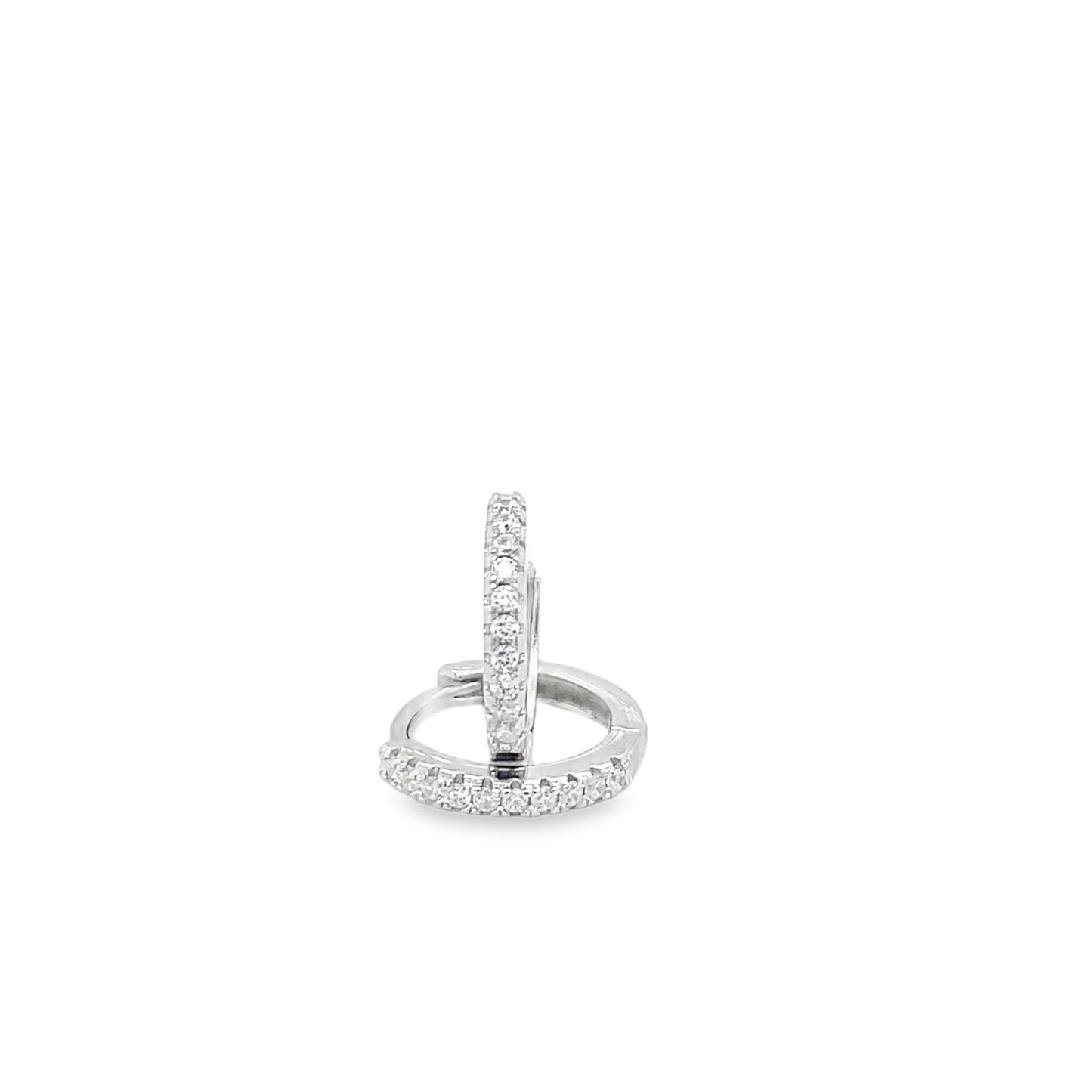 Sterling Silver CZ Hoop Earring