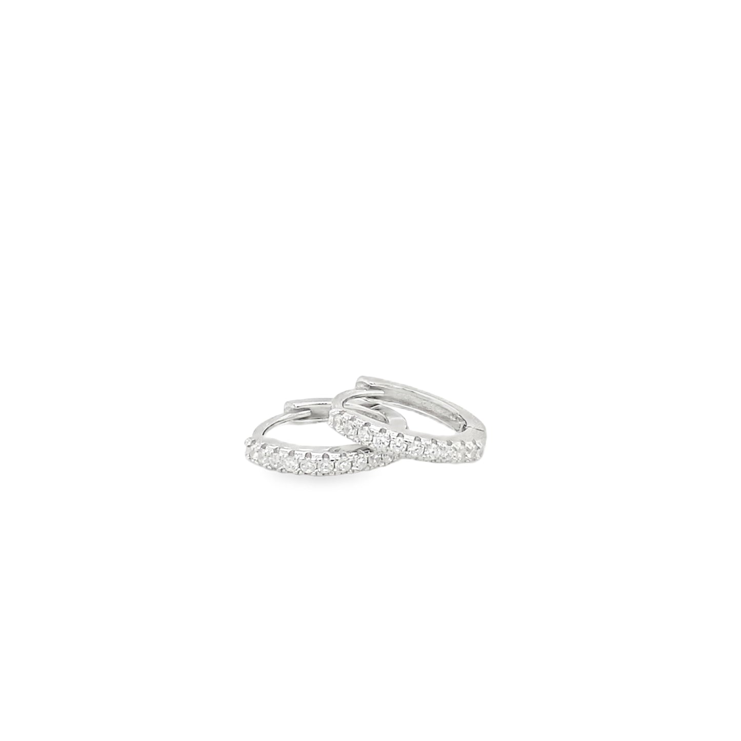Sterling Silver CZ Hoop Earring