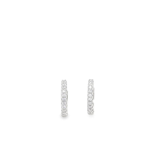 Sterling Silver CZ Hoop Earring