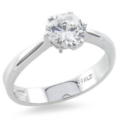 Sil Ring Cz Sol Claw