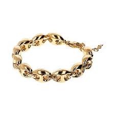 Bronzeallure Gold Plated Coffee Bean & CZ Bracelet